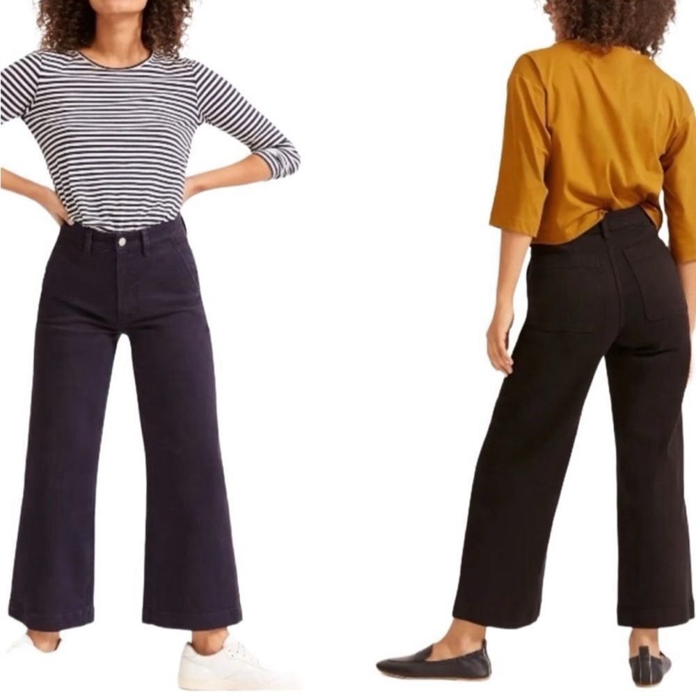 Everlane wide leg pants, black, size 6